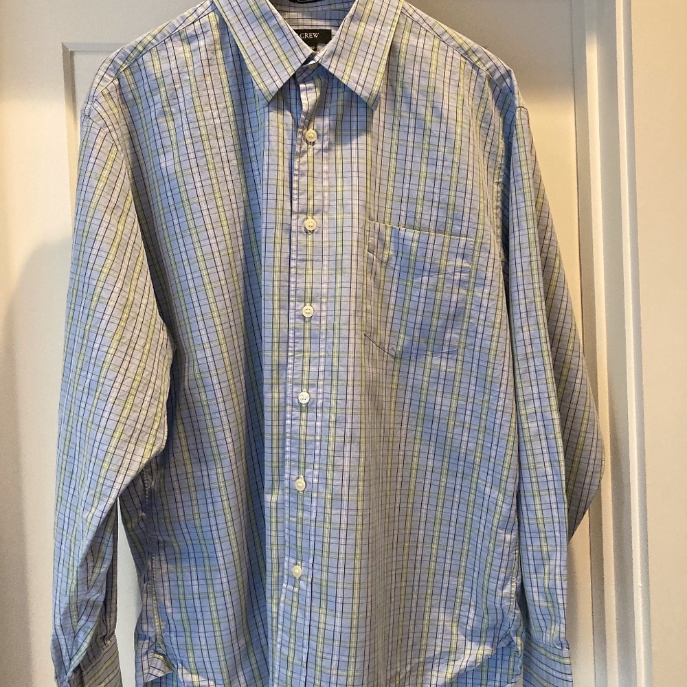 JCrew Mens Plaid Button-down L
